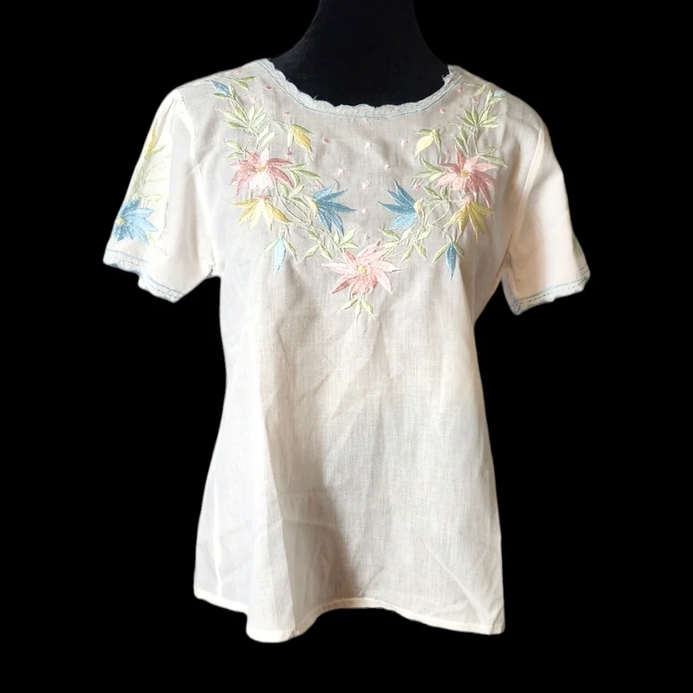 🌸Vintage 70s Cotton Top - Picture 2 of 12